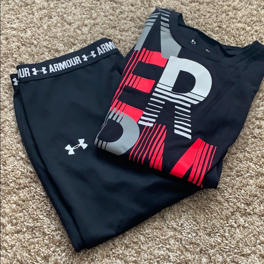 Girls Under Armour Pink/Black Set